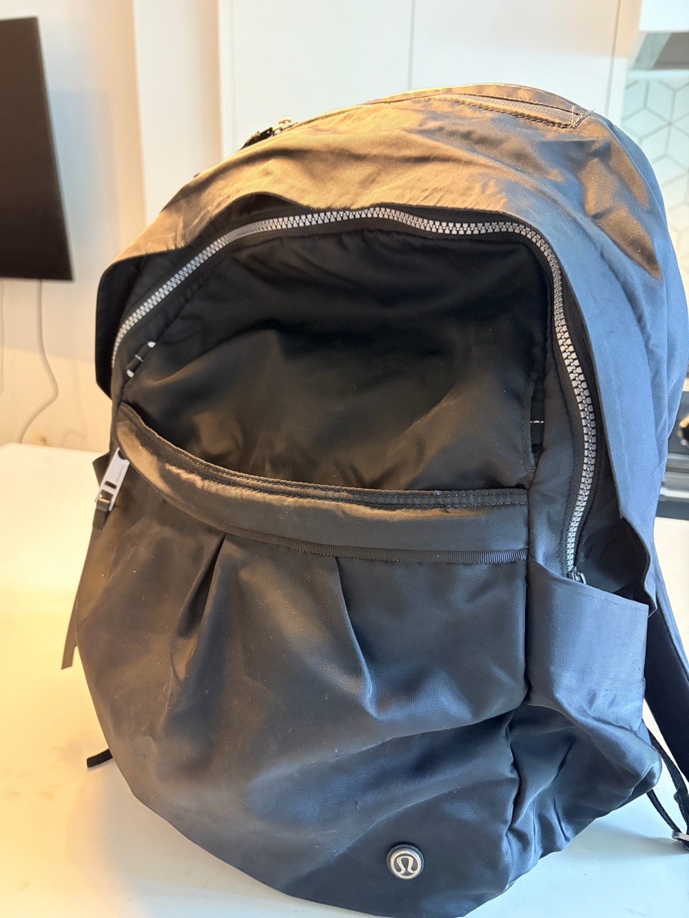 lululemon athletica Black Backpack with Front Zip Pocket